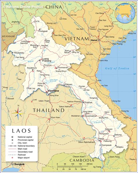 map of laos.